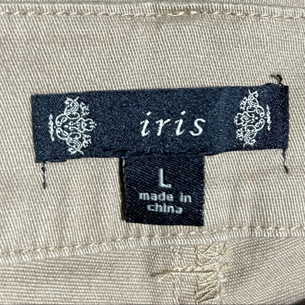 Iris kakhi Chino Cuffed Women Pants Size L crop - Picture 8 of 10